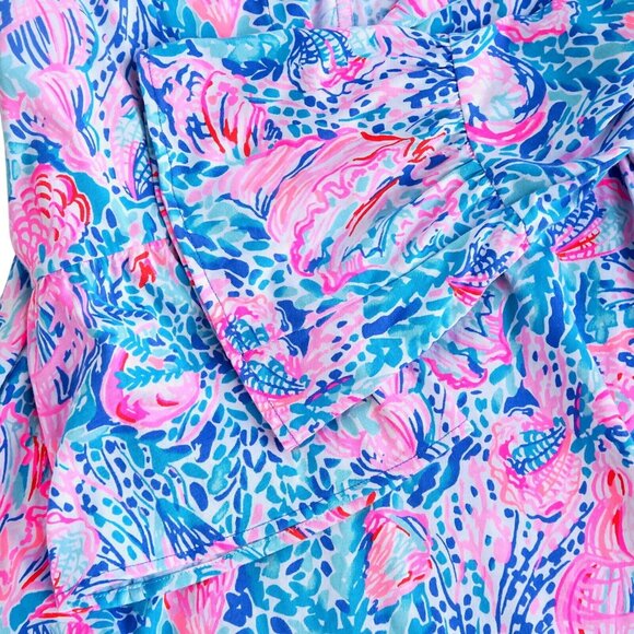 Lilly Pulitzer Tosha Shift Dress Multi Treasure Trove Ruffle Cuffs Small - Picture 5 of 7